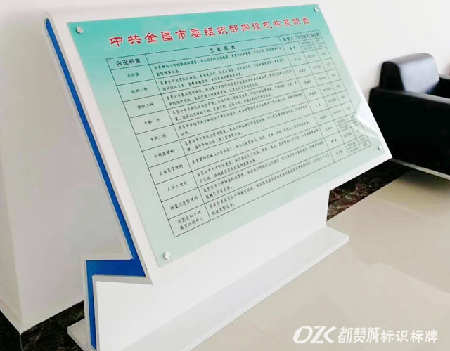 大堂大廳不銹鋼斜面落地標(biāo)識牌