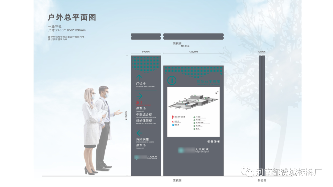 某市縣人民醫(yī)院戶外導(dǎo)視標(biāo)識標(biāo)牌設(shè)計方案